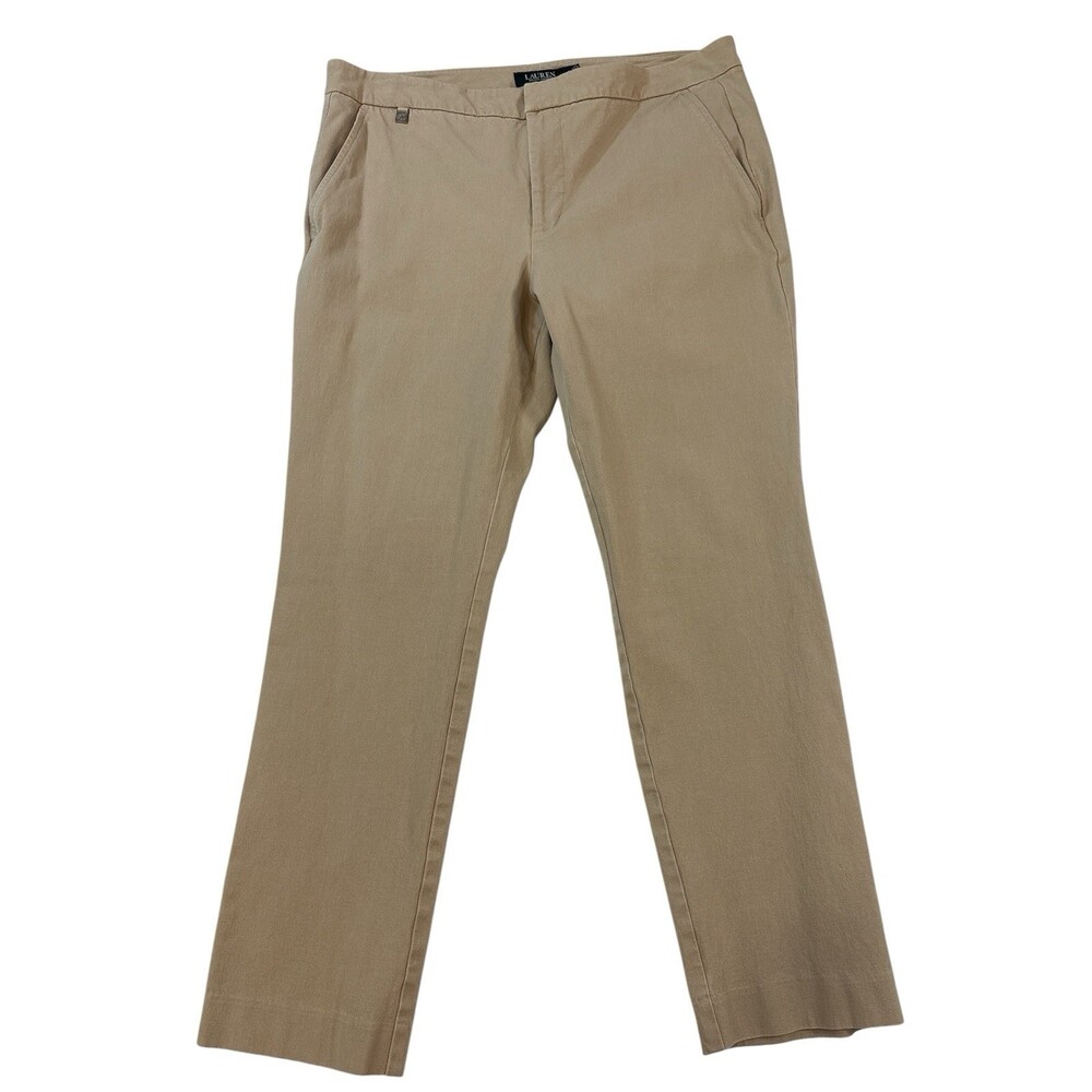Lauren Ralph Lauren Khaki Straight-Leg Trousers